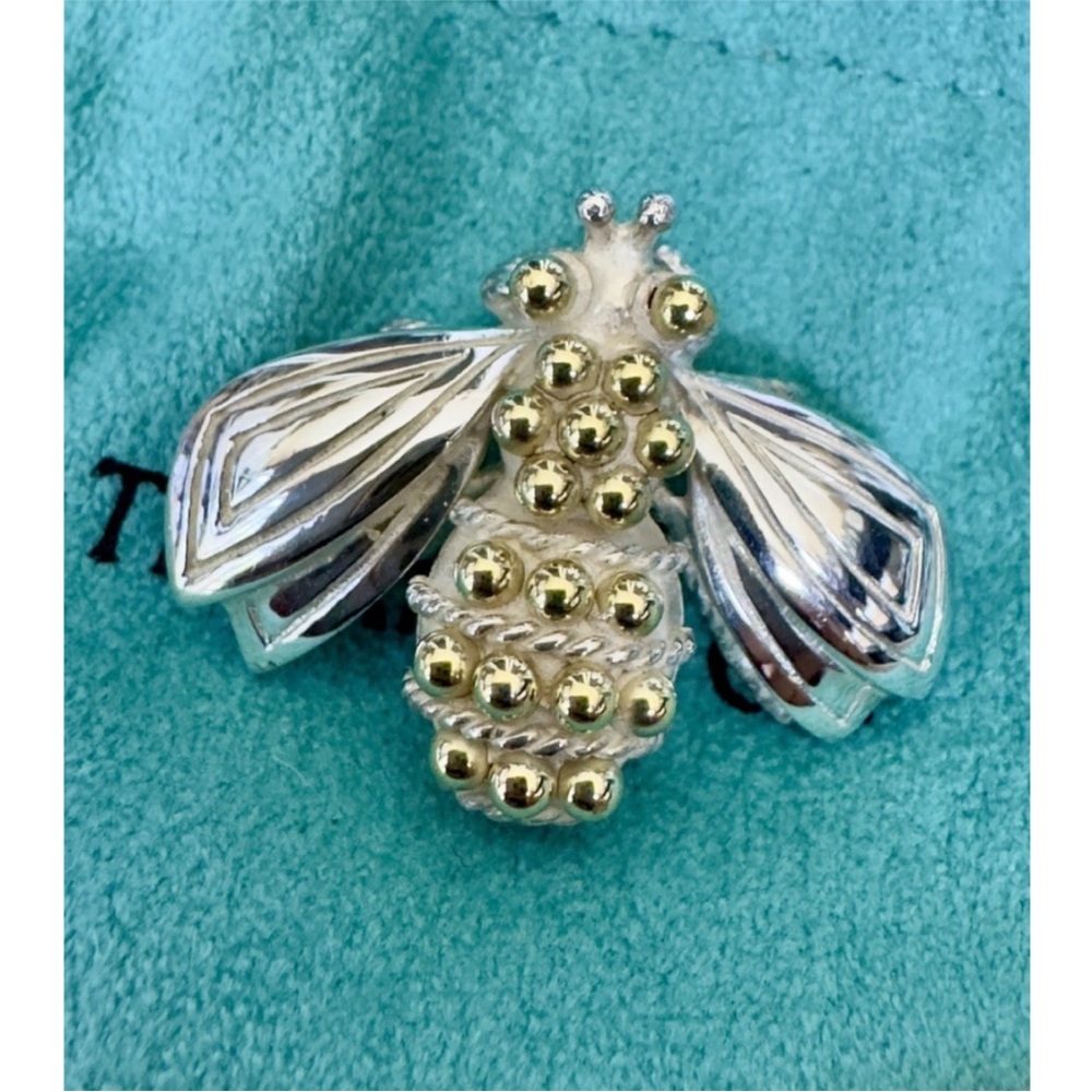 Tiffany & Co. 18k Yellow Gold & Sterling Silver 935 Bumble Bee Pin Brooch